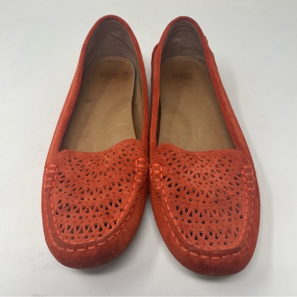 Ugg Leather Flats with Cutout Design – Orange, Size 8.5 - Picture 2 of 9